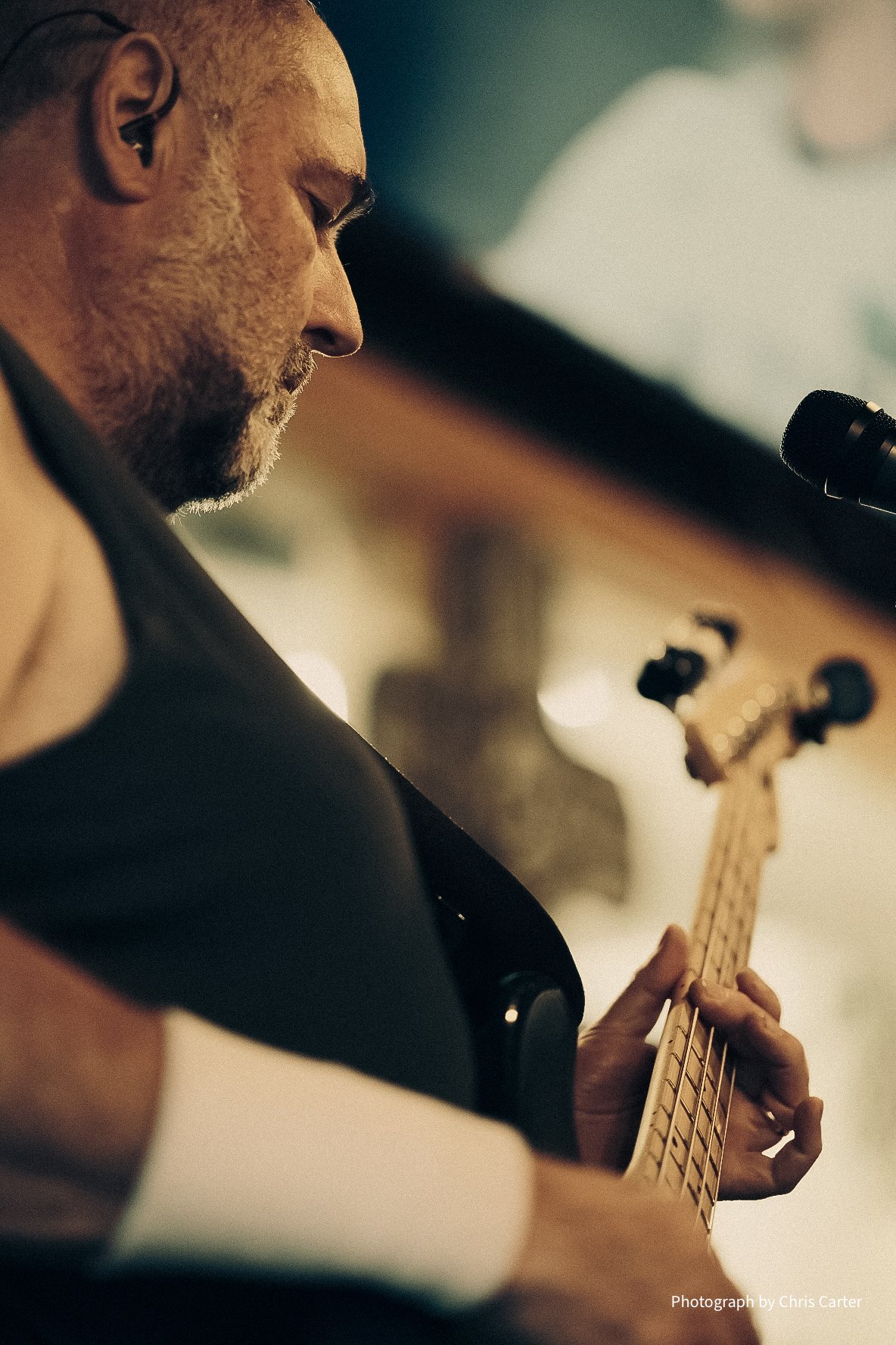 Gordon on the bass playing at Bent Bine Brew Co.