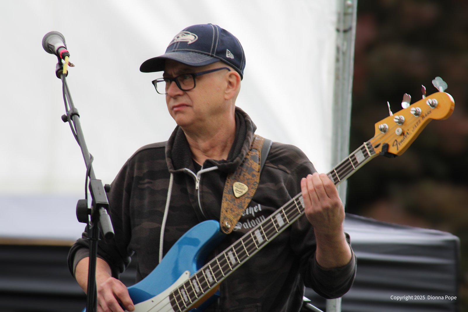 Kenny S. on the bass playing at Make Music Day 2025 Bremerton WA.